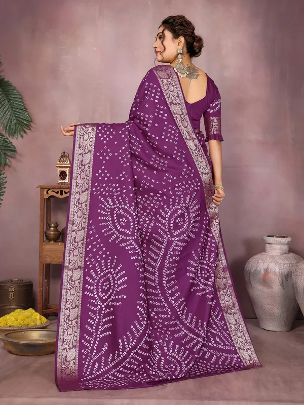 Purple_Silk_Blend_Saree_For_Women