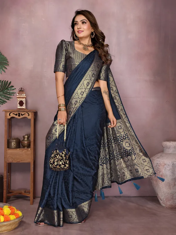 Navy_Blue_Art_Silk_Saree_For_Women