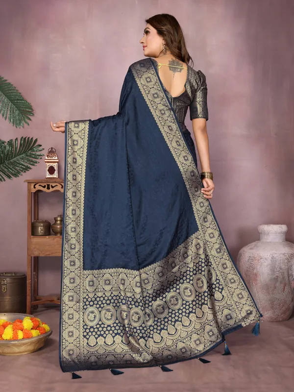 Navy_Blue_Art_Silk_Saree_For_Women