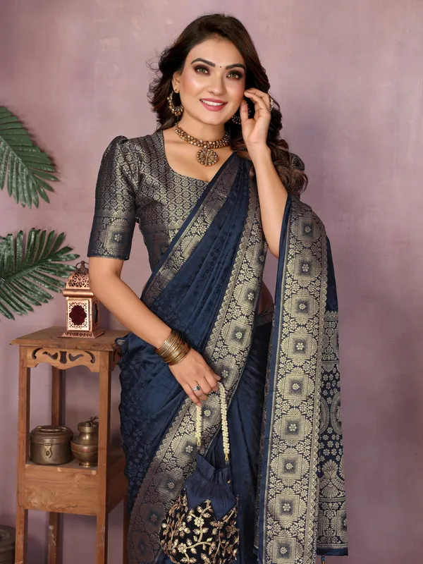 Navy_Blue_Art_Silk_Saree_For_Women