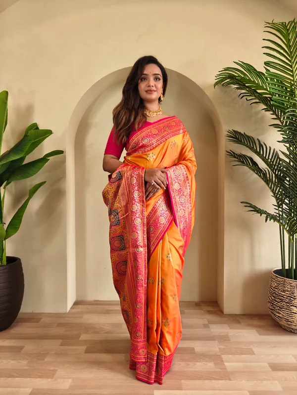 Orange_Art_Silk_Saree_For_Women
