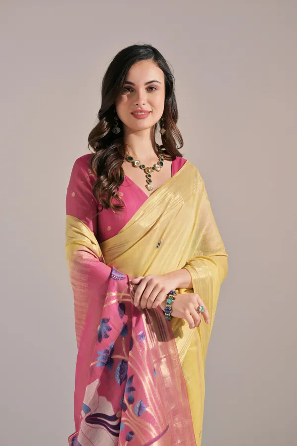 Yellow_Muga_Pure_Cotton_Saree_For_Women