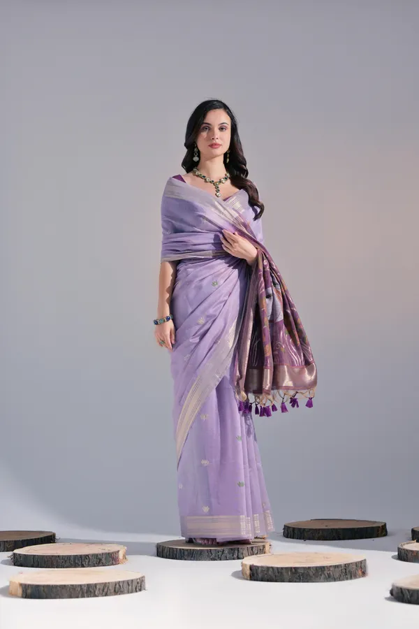 Lavender_Pure_Cotton_Saree_For_Women