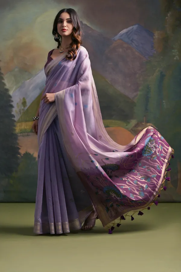 Lavender_Pure_Cotton_Saree_For_Women