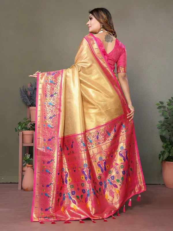 Gold_Toned_Tissue_Saree_For_Women