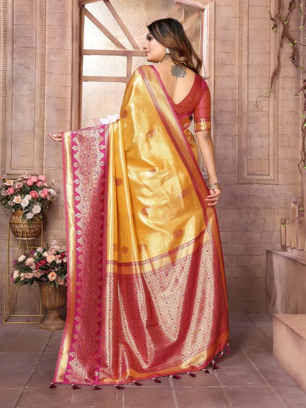 Gold_Toned_Tissue_Saree_For_Women