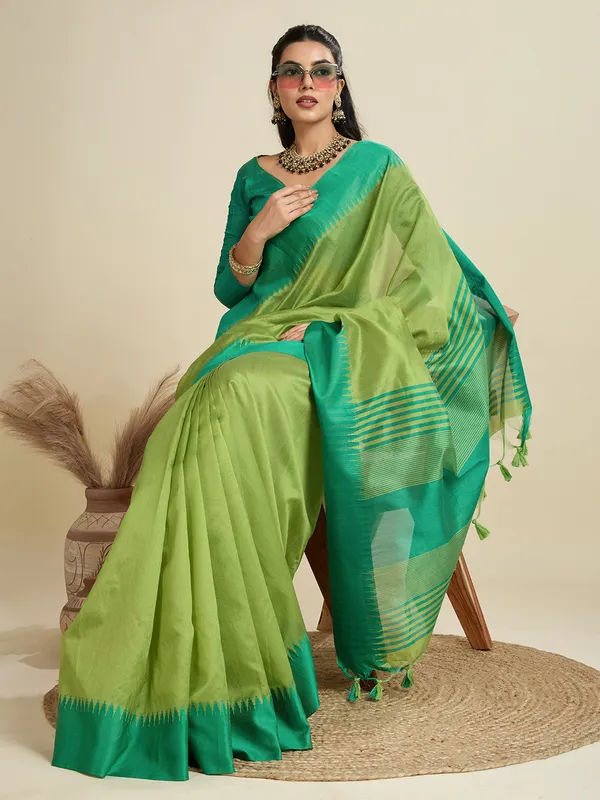 Green_Silk_Blend_Saree_For_Women