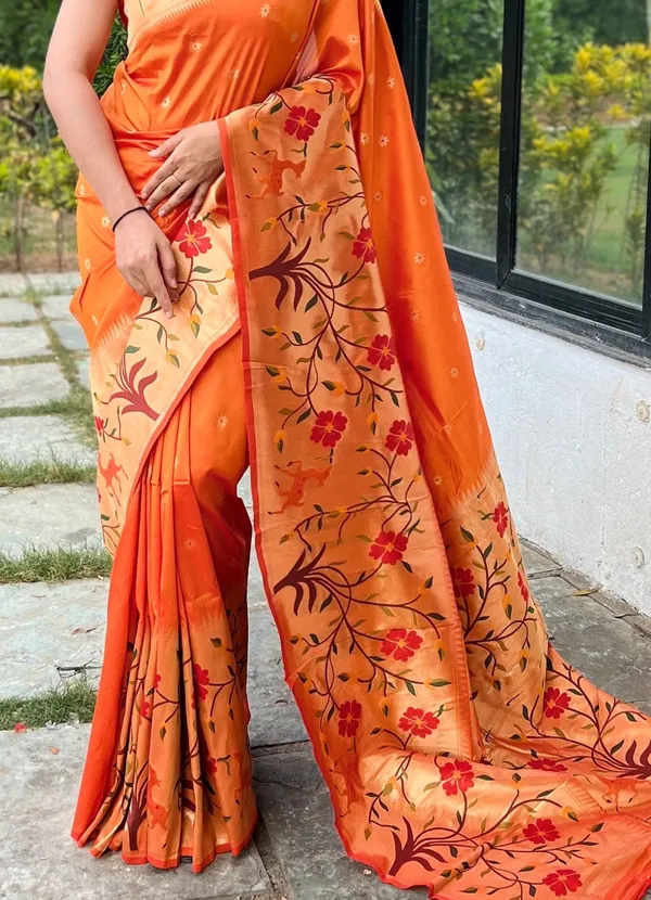 Orange_Art_Silk_Saree_For_Women