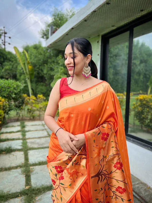 Orange_Art_Silk_Saree_For_Women
