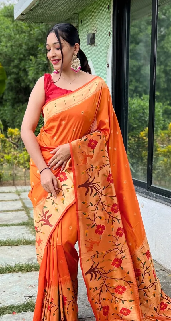 Orange_Art_Silk_Saree_For_Women