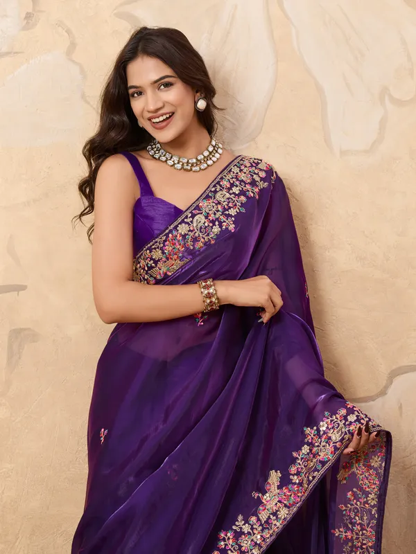 Purple_Pure_Chiffon_Saree_For_Women