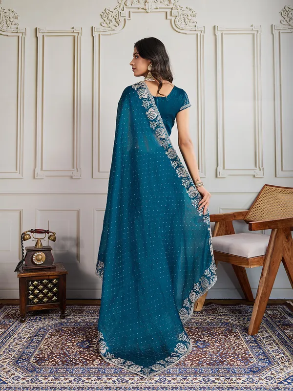 Blue_Pure_Chiffon_Saree_For_Women