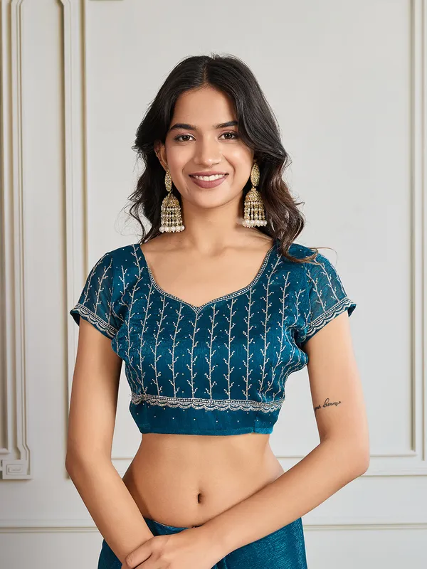Blue_Pure_Chiffon_Saree_For_Women
