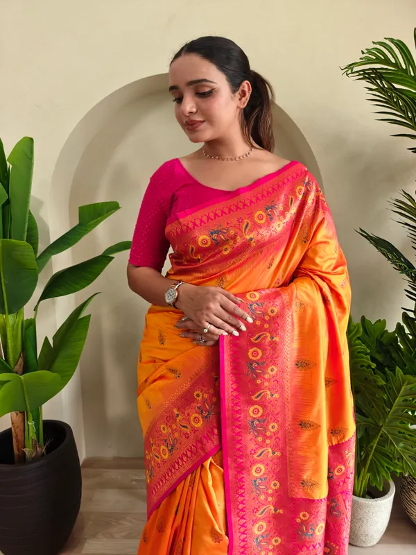 Orange_Art_Silk_Saree_For_Women