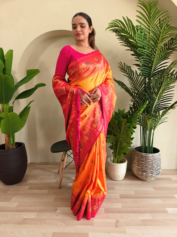 Orange_Art_Silk_Saree_For_Women