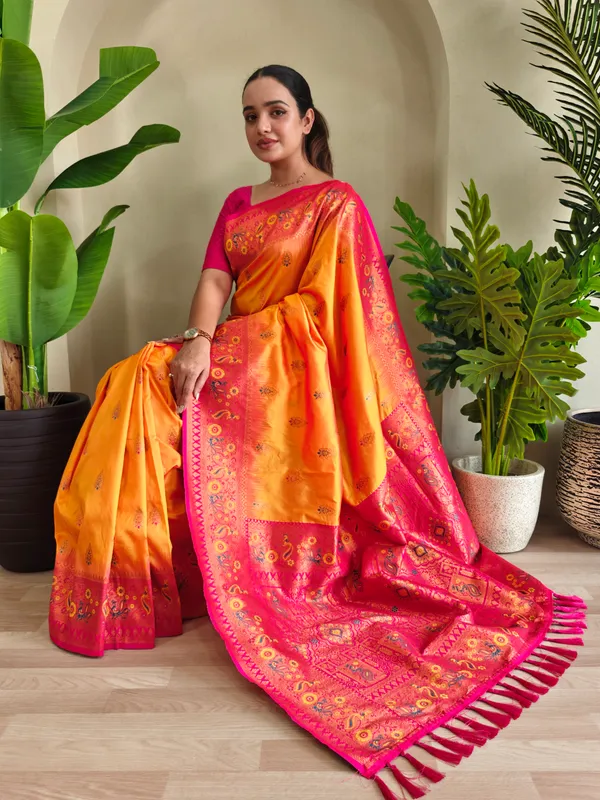 Orange_Art_Silk_Saree_For_Women