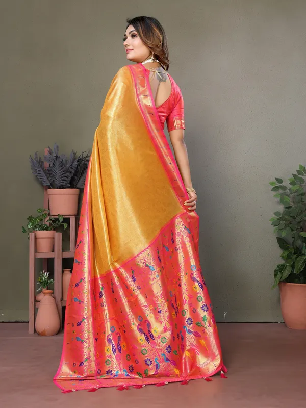 Gold_Toned_Tissue_Saree_For_Women