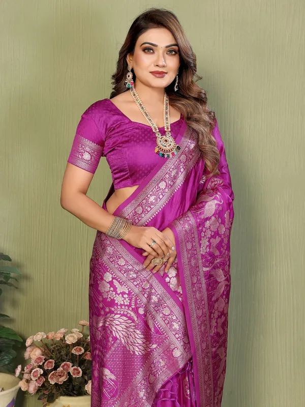 Purple_Satin_Saree_For_Women