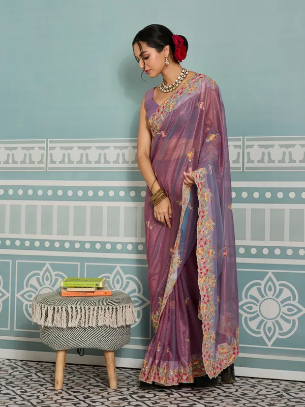 Purple_Pure_Chiffon_Saree_For_Women