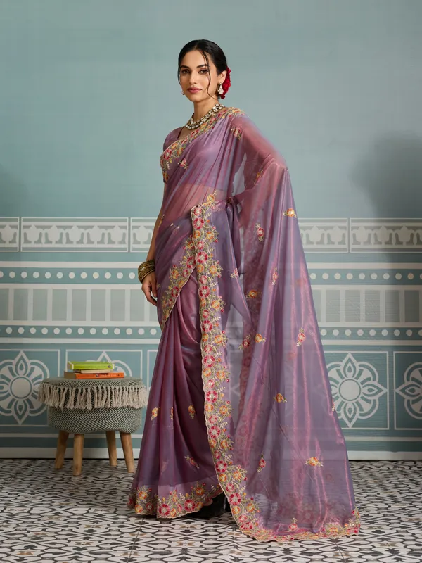Purple_Pure_Chiffon_Saree_For_Women