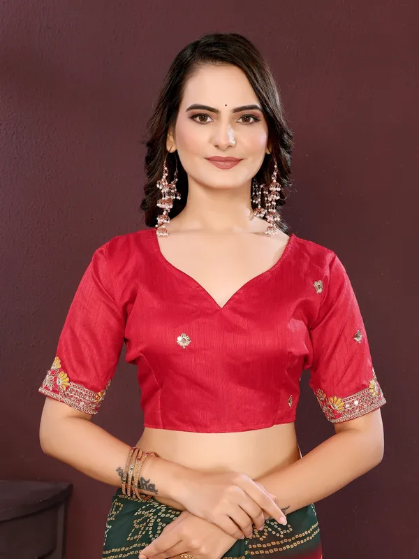 Red_Poly_Georgette_Saree_For_Women
