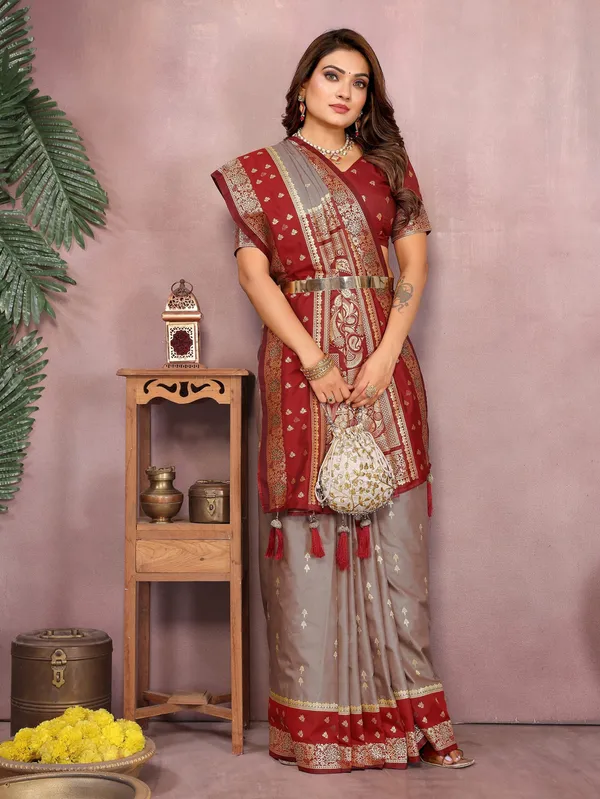 Grey_Art_Silk_Saree_For_Women
