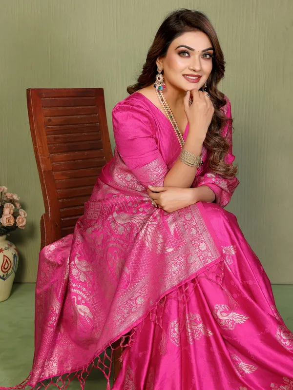 Pink_Satin_Saree_For_Women