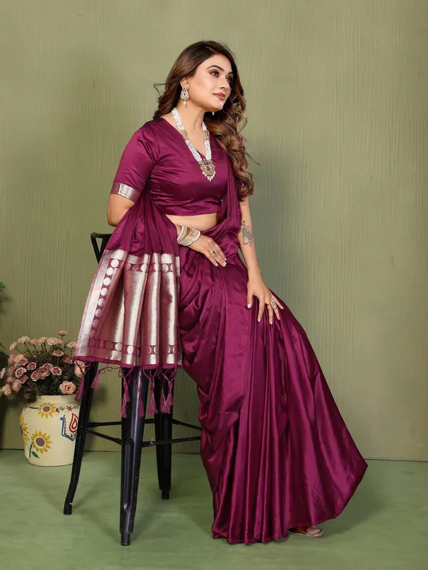 Purple_Satin_Saree_For_Women