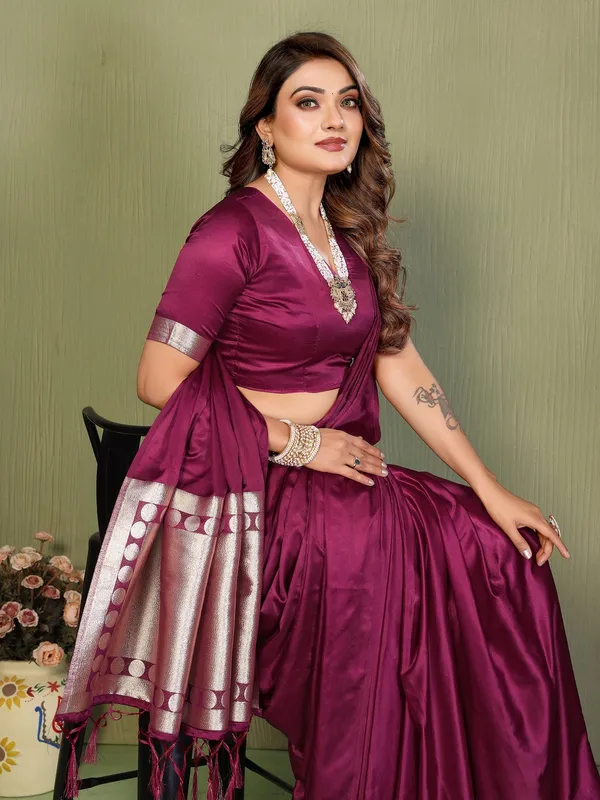 Purple_Satin_Saree_For_Women