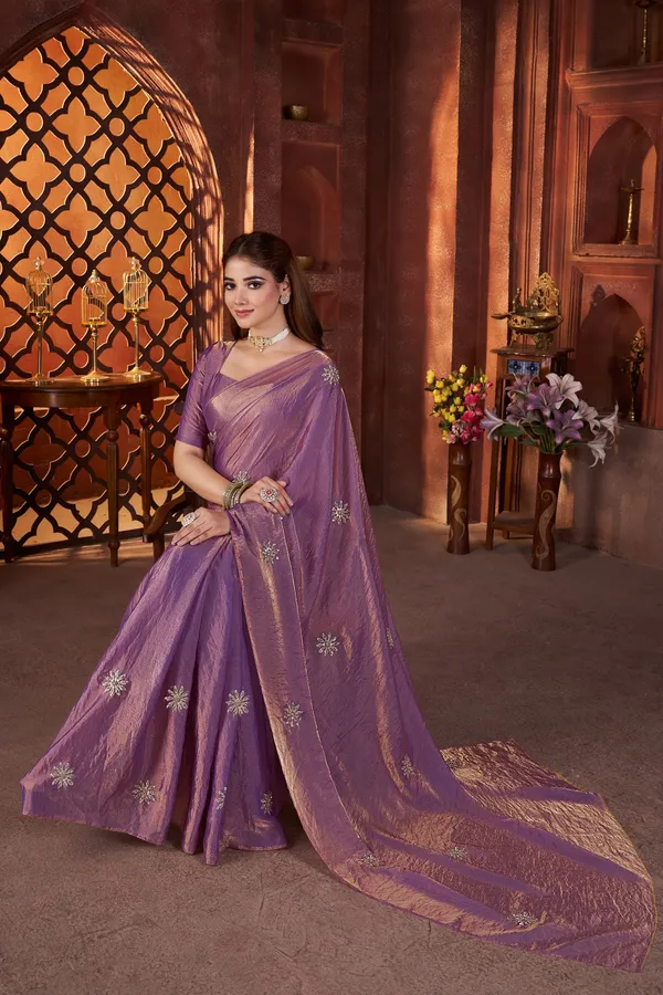 Lavender_Pure_Chiffon_Saree_For_Women