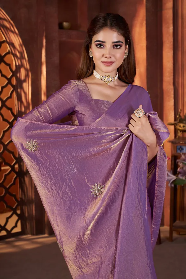 Lavender_Pure_Chiffon_Saree_For_Women