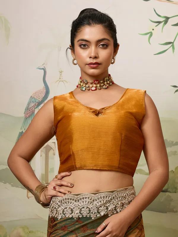 Brown_Silk_Blend_Saree_For_Women