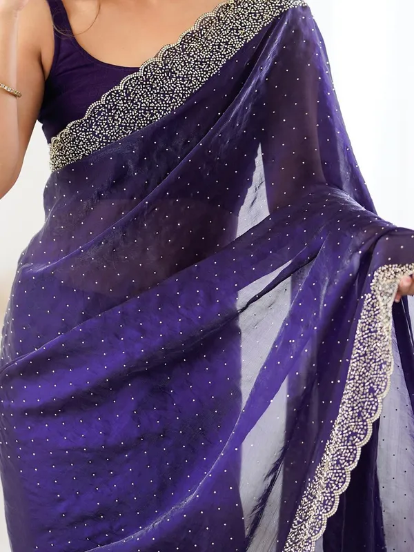 Navy_Blue_Silk_Blend_Saree_For_Women