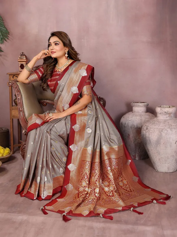 Grey_Art_Silk_Saree_For_Women