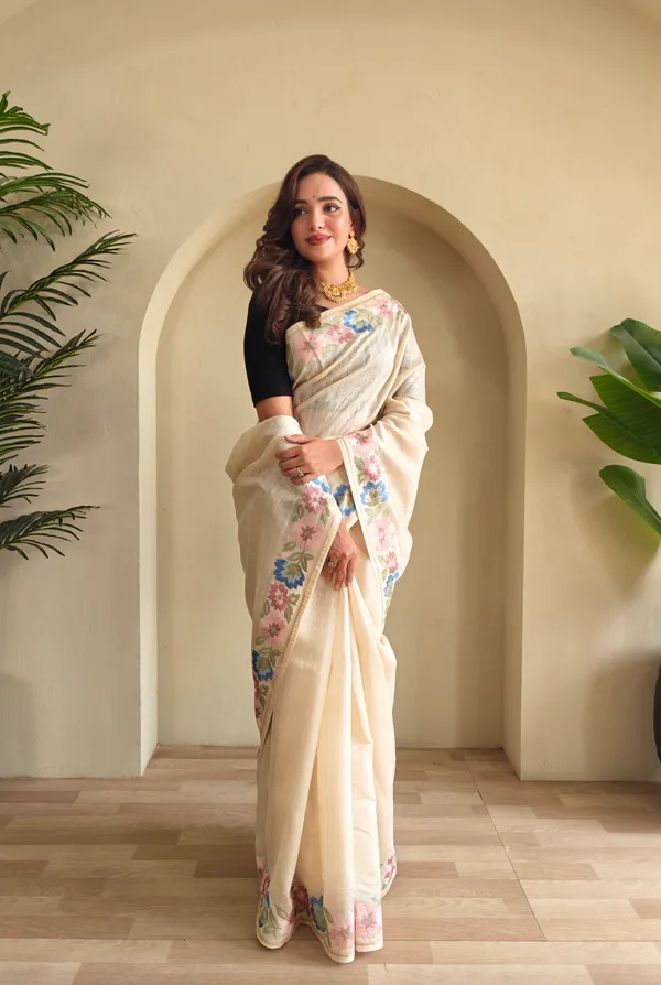 Cream_Art_Silk_Saree_For_Women