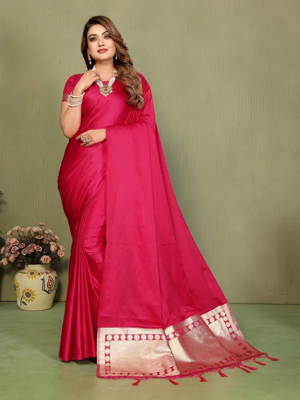 Pink_Satin_Saree_For_Women