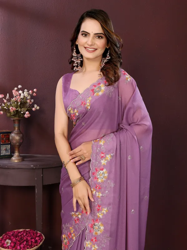 Purple_Poly_Georgette_Saree_For_Women