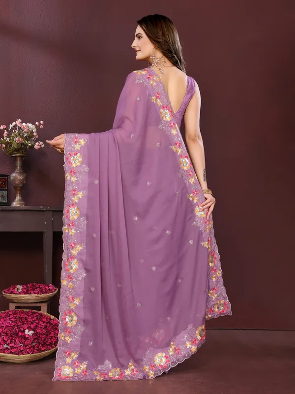Purple_Poly_Georgette_Saree_For_Women