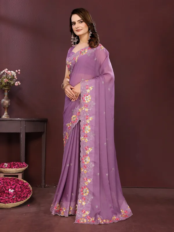 Purple_Poly_Georgette_Saree_For_Women