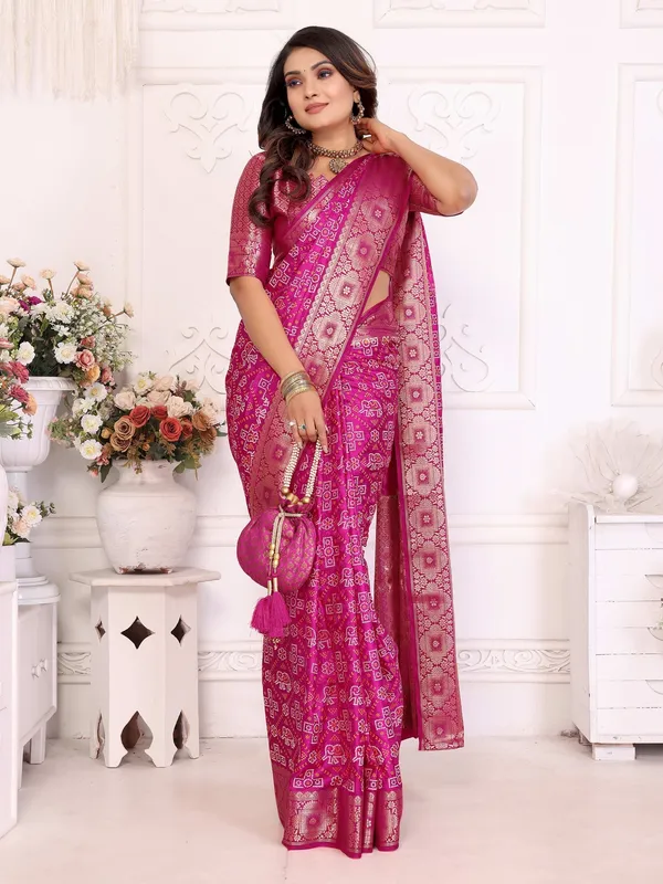 Pink_Silk_Blend_Saree_For_Women