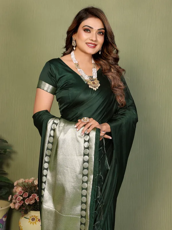 Green_Satin_Saree_For_Women