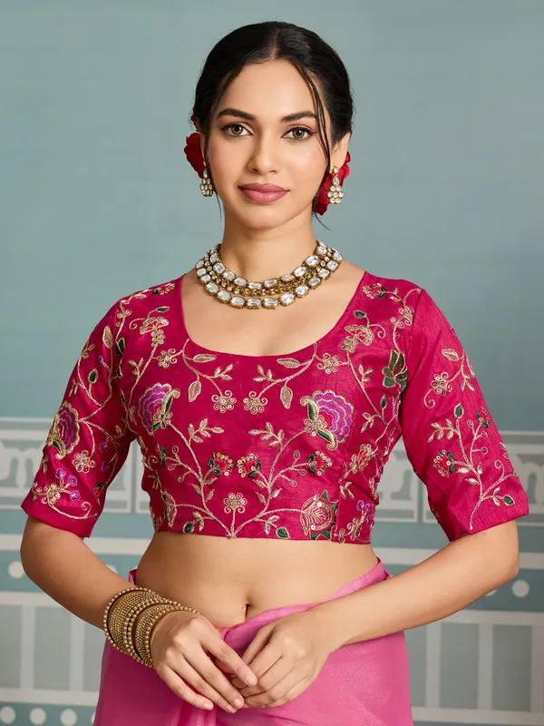 Pink_Poly_Georgette_Saree_For_Women