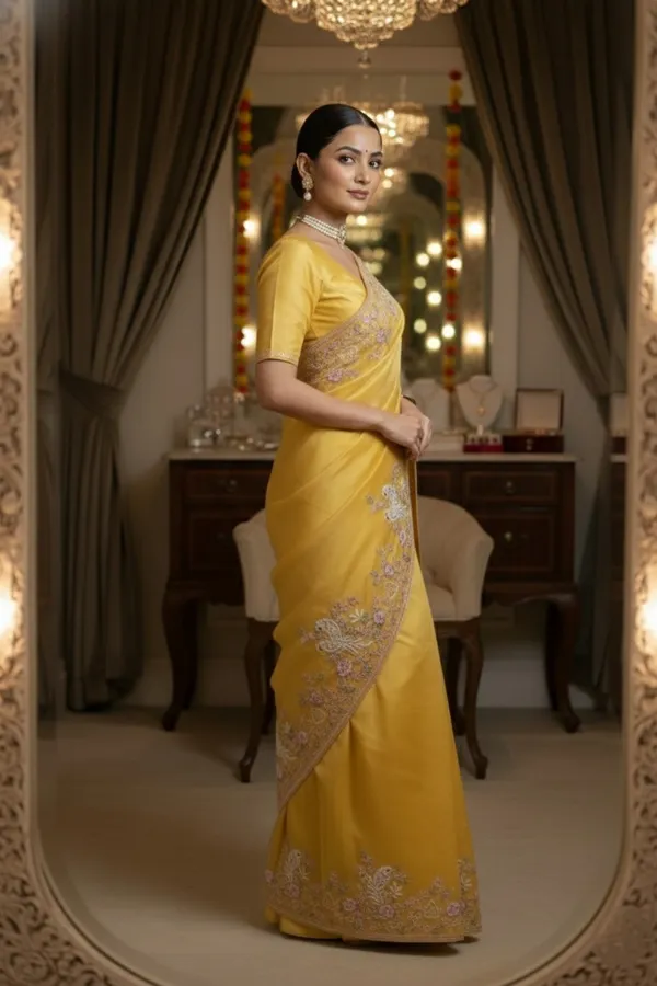 Yellow_Pure_Chiffon_Saree_For_Women