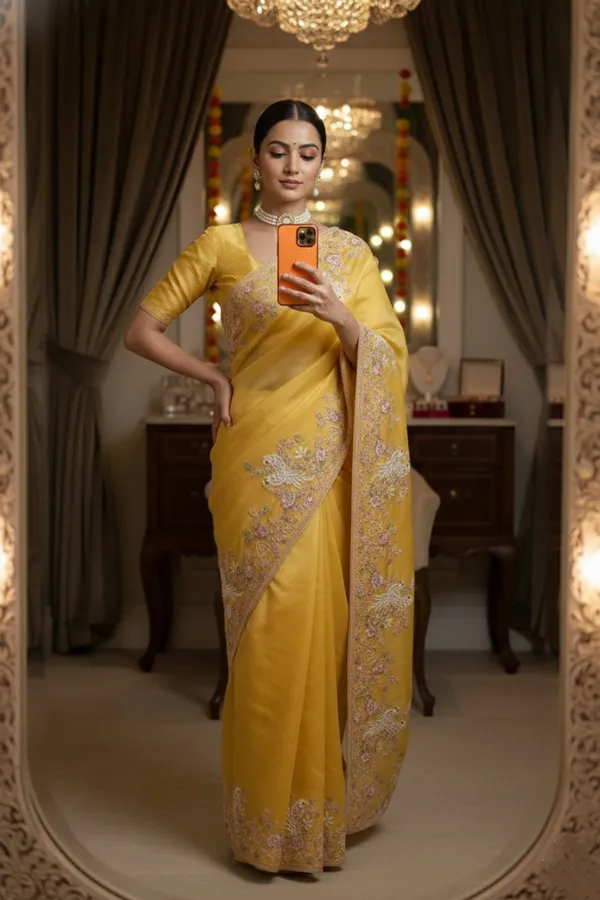Yellow_Pure_Chiffon_Saree_For_Women