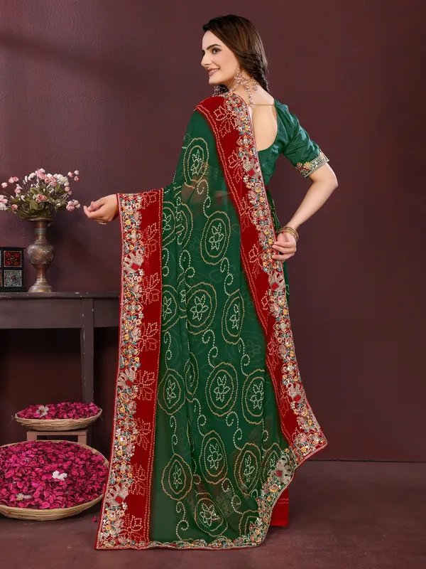 Green_Poly_Georgette_Saree_For_Women