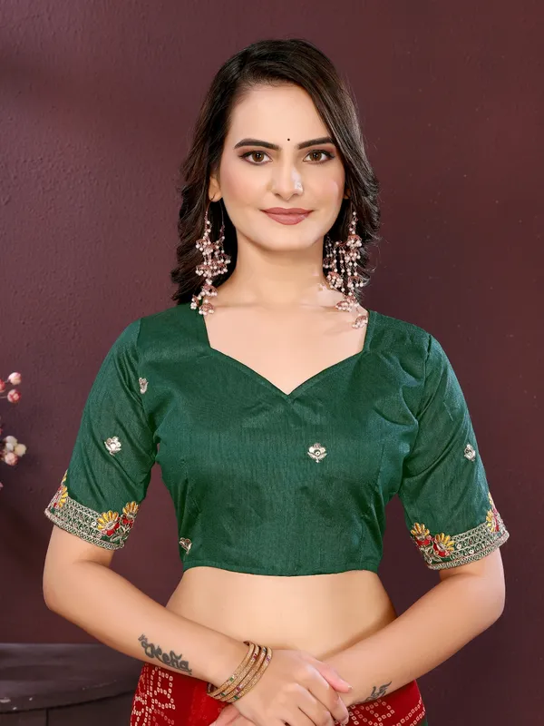 Green_Poly_Georgette_Saree_For_Women