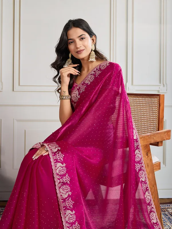 Pink_Pure_Chiffon_Saree_For_Women