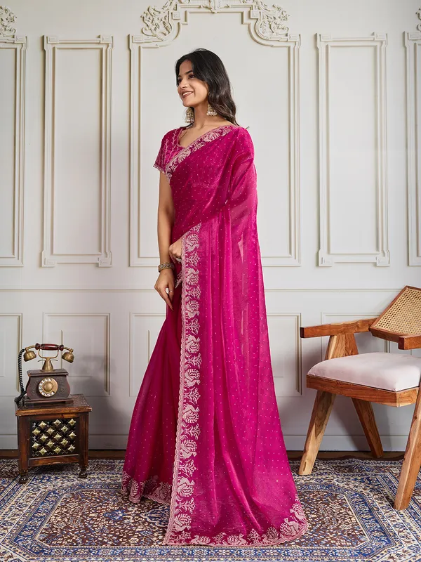 Pink_Pure_Chiffon_Saree_For_Women