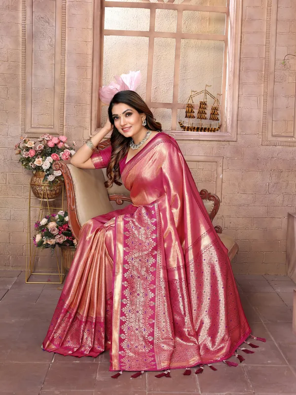 Pink_Tissue_Saree_For_Women