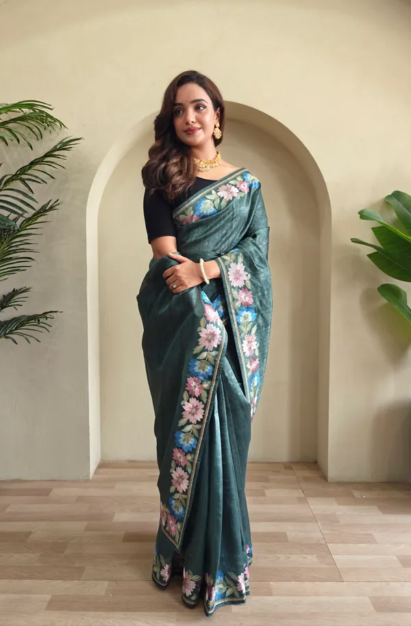 Teal_Art_Silk_Saree_For_Women